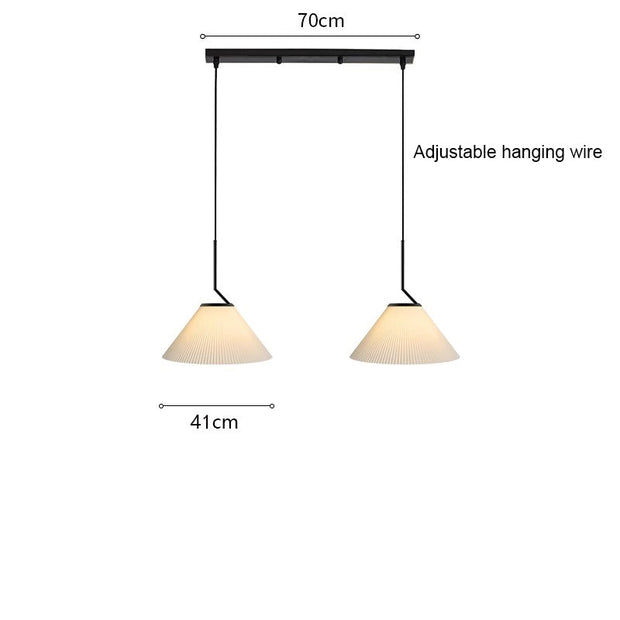 Scandinavian elegance: Cream fabric LED pendant light with Nordic pleated design