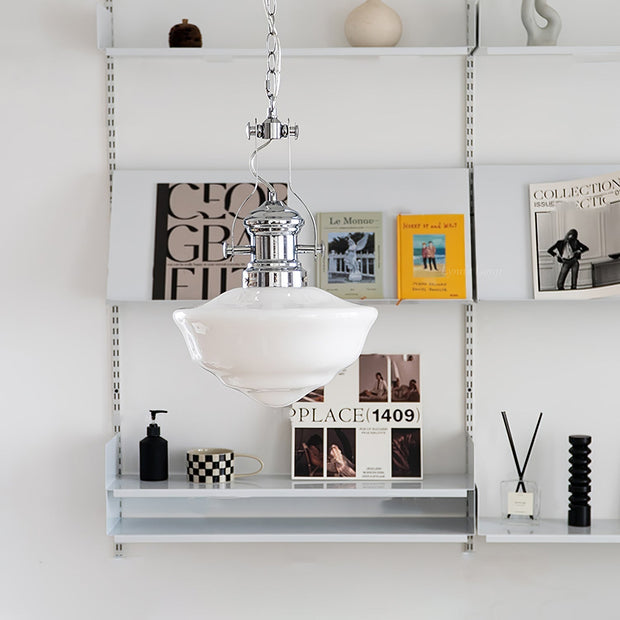 Lavagna Schoolhouse Pendant Light - Chic Modern Glass and Metal Design for a Timeless Style