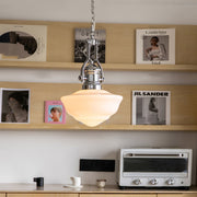 Lavagna Schoolhouse Pendant Light - Chic Modern Glass and Metal Design for a Timeless Style