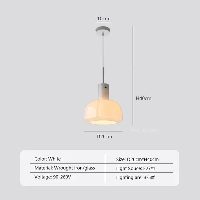 Suspension LED nordique Sleek Arctic – Design contemporain en verre et métal avec hauteur personnalisable