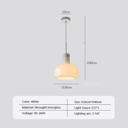 Suspension LED nordique Sleek Arctic – Design contemporain en verre et métal avec hauteur personnalisable