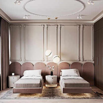 Lustre LED i form av en månskära – Samtida chic i akryl och mässingsfinish