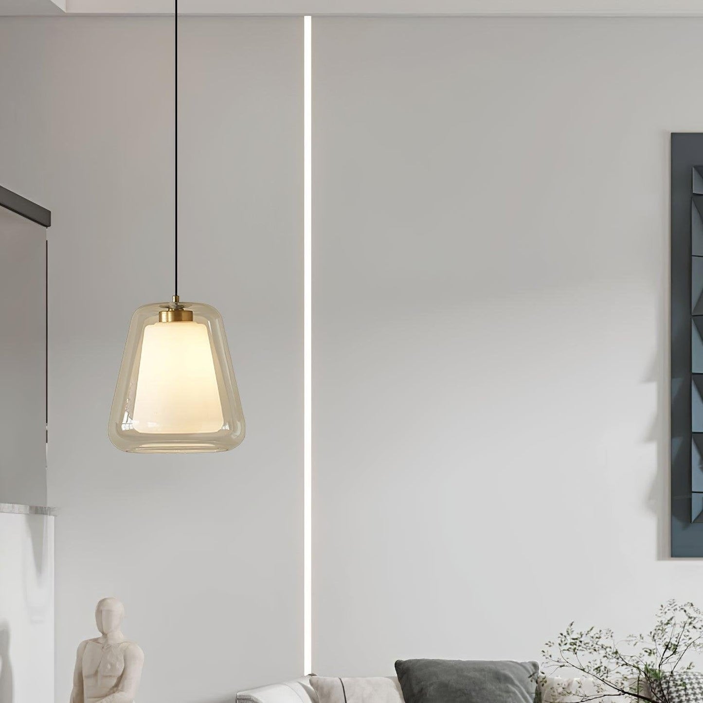 Suspension en verre Lucinda Élégante - Style contemporain LED avec base en métal robuste