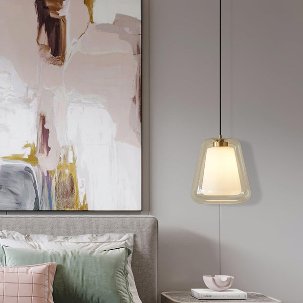 Suspension en verre Lucinda Élégante - Style contemporain LED avec base en métal robuste