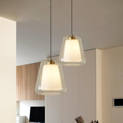 Suspension en verre Lucinda Élégante - Style contemporain LED avec base en métal robuste