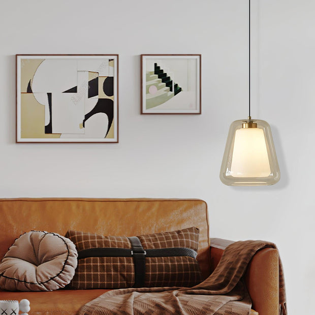Suspension en verre Lucinda Élégante - Style contemporain LED avec base en métal robuste
