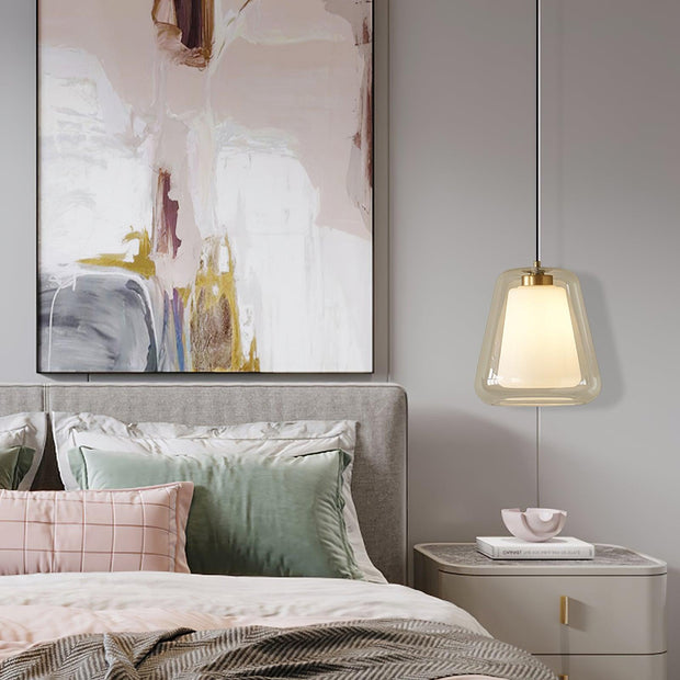 Suspension en verre Lucinda Élégante - Style contemporain LED avec base en métal robuste