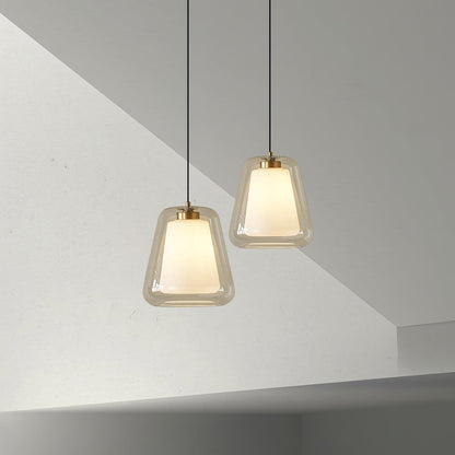 Suspension en verre Lucinda Élégante - Style contemporain LED avec base en métal robuste