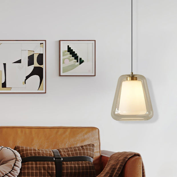 Suspension en verre Lucinda Élégante - Style contemporain LED avec base en métal robuste