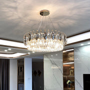 Elegant K9 crystal chandelier – Dazzling rose gold LED light with dimmable function (Available in different sizes)