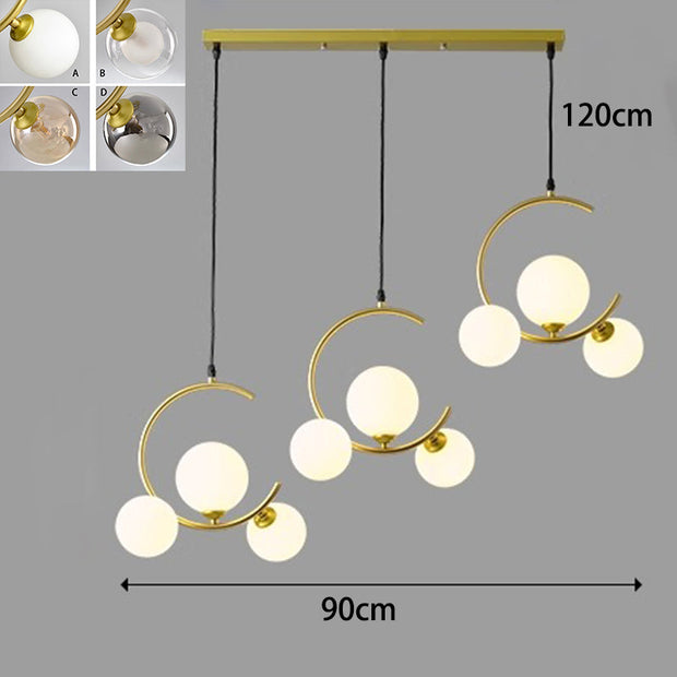 Modern and elegant LED chandelier - Glass and acrylic design perfect for living and dining spaces