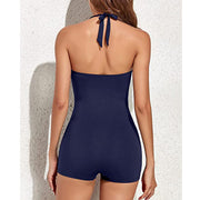 Women's One-Piece Swimsuit Black - Elegant Boyleg Design, Quick-Drying Fabric, Optimal Comfort for Swimming and Beach