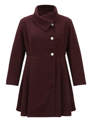 Beige Asymmetric Coat for Women in Cotton Size M