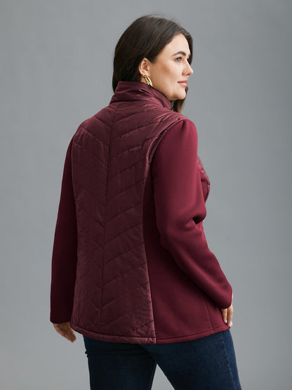 Winterjas Dames Met Rits Zwart Opstaande Kraag Polyester - Lange Jas Chic en Comfortabel