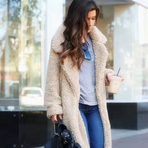 Manteau Long en Fausse Fourrure pour Femme – Manteau Hiver Chaleureux et Élégant