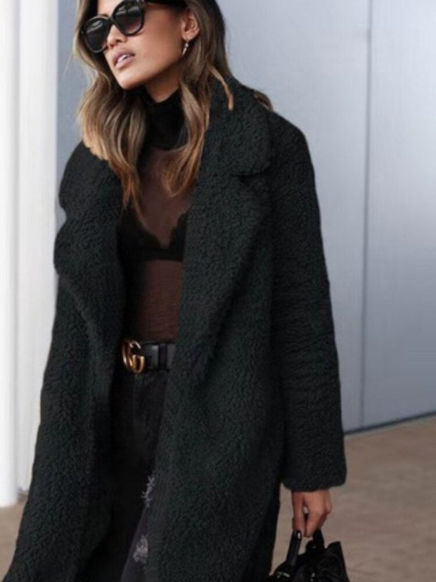 Manteau Long en Fausse Fourrure pour Femme – Manteau Hiver Chaleureux et Élégant