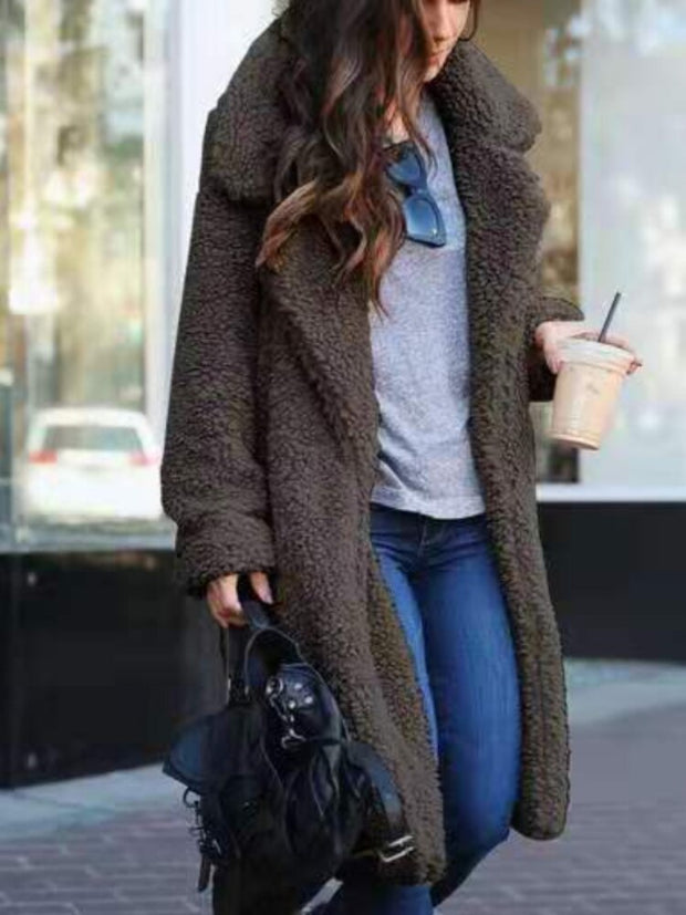 Manteau Long en Fausse Fourrure pour Femme – Manteau Hiver Chaleureux et Élégant