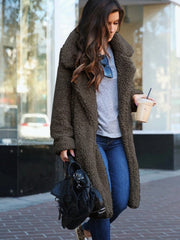 Manteau Long en Fausse Fourrure pour Femme – Manteau Hiver Chaleureux et Élégant