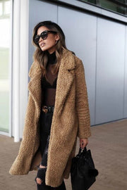 Manteau Long en Fausse Fourrure pour Femme – Manteau Hiver Chaleureux et Élégant