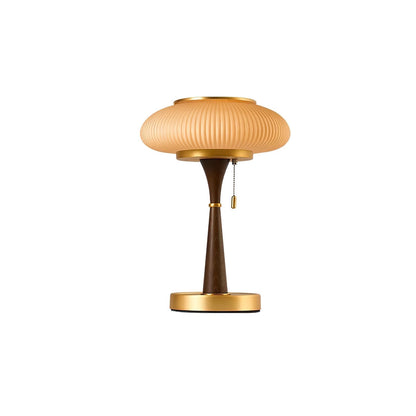 Lampe de table Matsutake – Design éco-chic avec des éléments en métal, bois et verre
