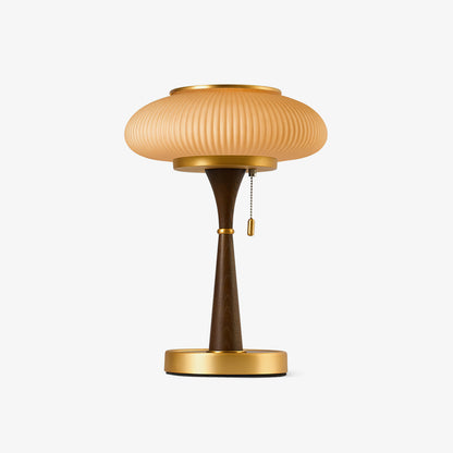 Lampe de table Matsutake – Design éco-chic avec des éléments en métal, bois et verre