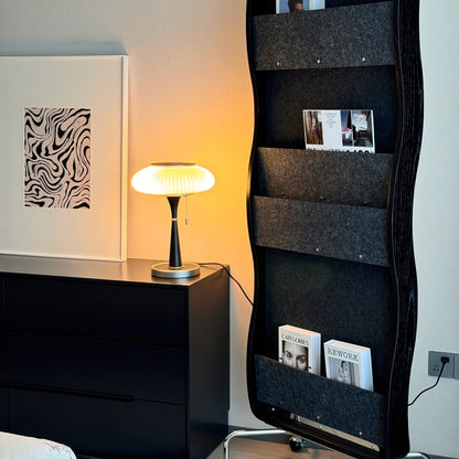 Lampe de table Matsutake – Design éco-chic avec des éléments en métal, bois et verre