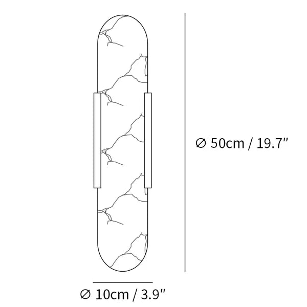 Väggapplikation i förlängd och elegant alabaster - Stilfull elegans med chic mässingsdetaljer