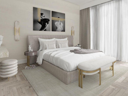 Väggapplikation i förlängd och elegant alabaster - Stilfull elegans med chic mässingsdetaljer