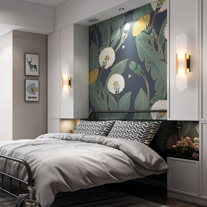 Väggapplikation i förlängd och elegant alabaster - Stilfull elegans med chic mässingsdetaljer