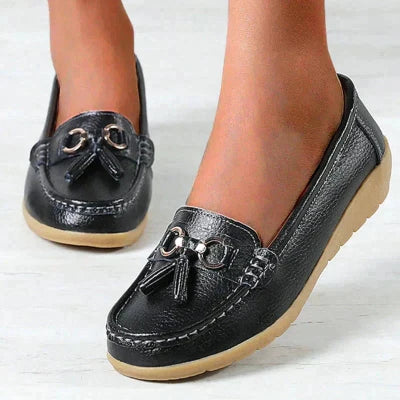 Comfortable Orthopedic Moccasins for Women – Black Moccasin, Ergonomic and Breathable Design for Optimal Support