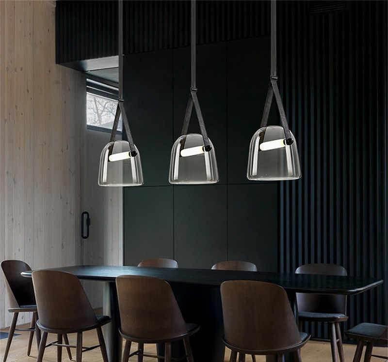 Suspension Élégante Minimaliste Mona – Métal et Verre Design LED Chic