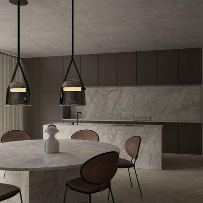 Suspension Élégante Minimaliste Mona – Métal et Verre Design LED Chic