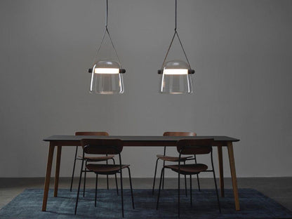 Suspension Élégante Minimaliste Mona – Métal et Verre Design LED Chic