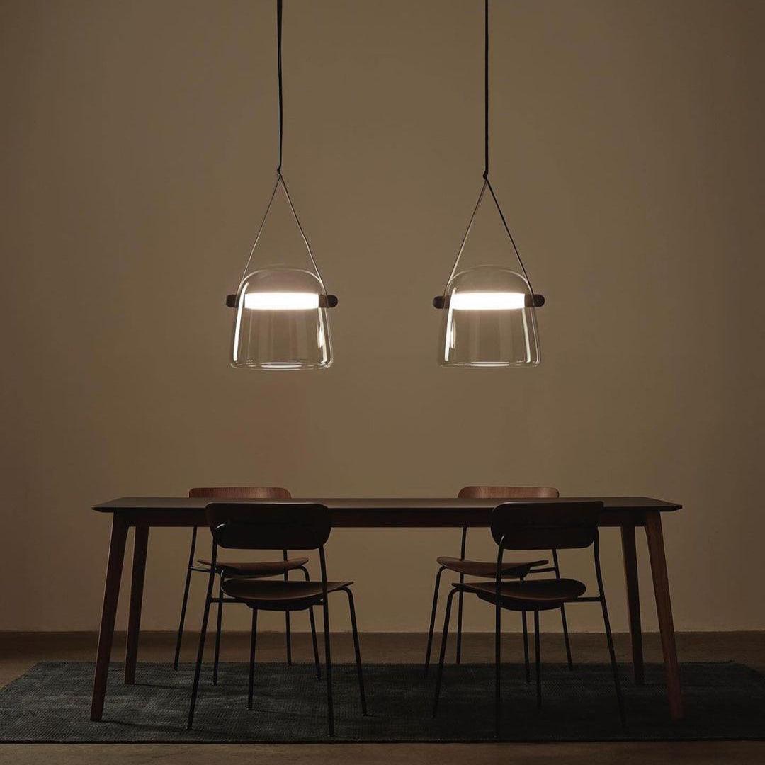 Suspension Élégante Minimaliste Mona – Métal et Verre Design LED Chic