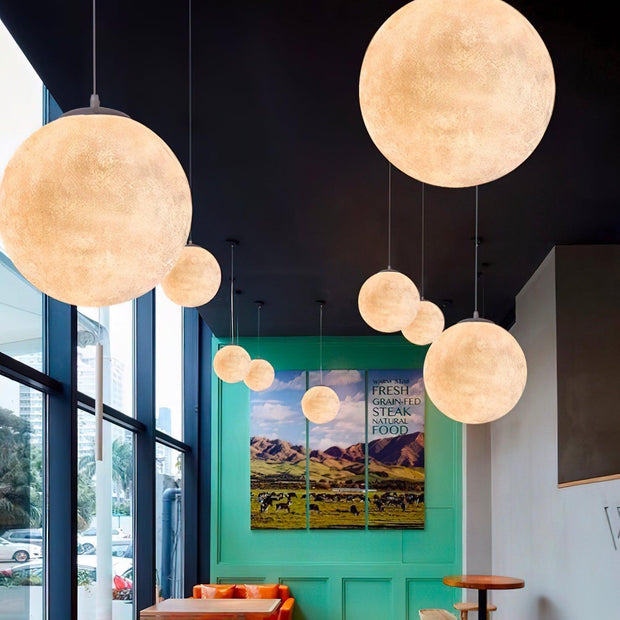 Enchanting Moon LED Pendant Lights – Elegant and Soothing Design Perfect for Creating an Ambiance