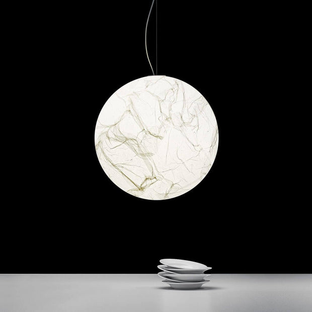Mondseide Silk Suspension – Exquisite LED Lighting with Natural Silk and Elegant Metal Design