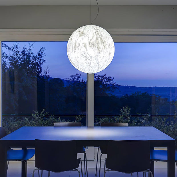 Mondseide Silk Suspension – Exquisite LED Lighting with Natural Silk and Elegant Metal Design