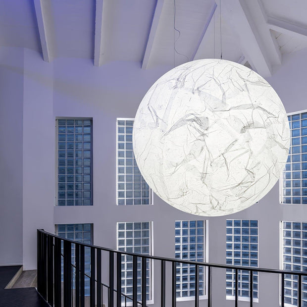 Mondseide Silk Suspension – Exquisite LED Lighting with Natural Silk and Elegant Metal Design