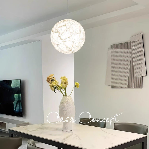 Mondseide Silk Suspension – Exquisite LED Lighting with Natural Silk and Elegant Metal Design