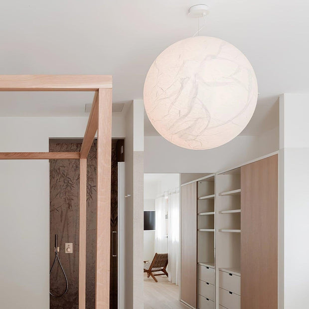 Mondseide Silk Suspension – Exquisite LED Lighting with Natural Silk and Elegant Metal Design