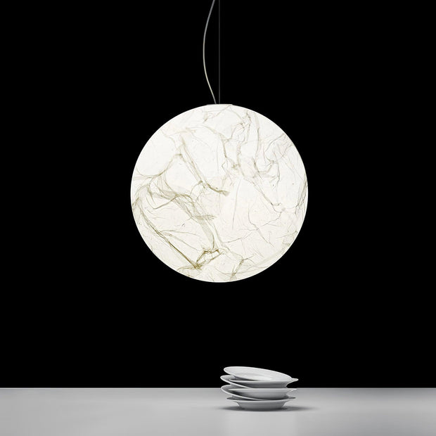 Mondseide Silk Suspension – Exquisite LED Lighting with Natural Silk and Elegant Metal Design