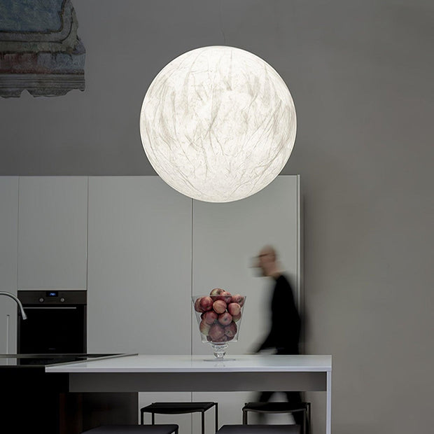 Mondseide Silk Suspension – Exquisite LED Lighting with Natural Silk and Elegant Metal Design