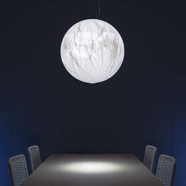 Mondseide Silk Suspension – Exquisite LED Lighting with Natural Silk and Elegant Metal Design