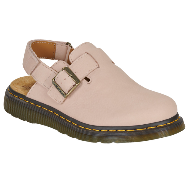 Nubuck Mule Milled Powdered Pink with Adjustable Buckle and Foam Sole - Comfort and Elegance for Everyday Wear