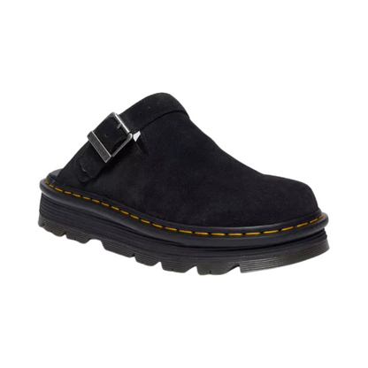 Unisex plateau mules van zwart suède met verstelbare band - Comfort en gedurfde stijl
