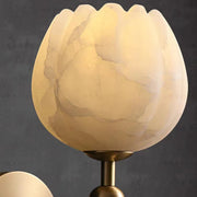 Elegant Pink Marble Wall Sconce – Stylish Marble and Copper Design with Integrated LED Lighting