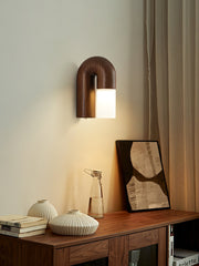 Elegant Arcus Wooden Wall Sconce – Chic LED Light Combining Wood and Metal for a Sophisticated Modern Look
