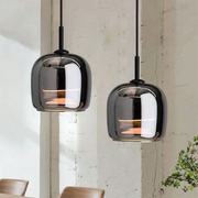 Sleek Nordic Black Glass Pendant - Modern and Stylish Elegance with LED Lighting