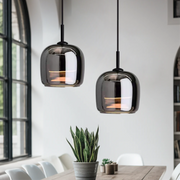 Sleek Nordic Black Glass Pendant - Modern and Stylish Elegance with LED Lighting