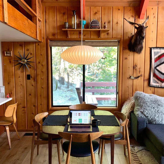 Mixed wood chandelier inspired by Scandinavian design – Stylish elegance for modern spaces